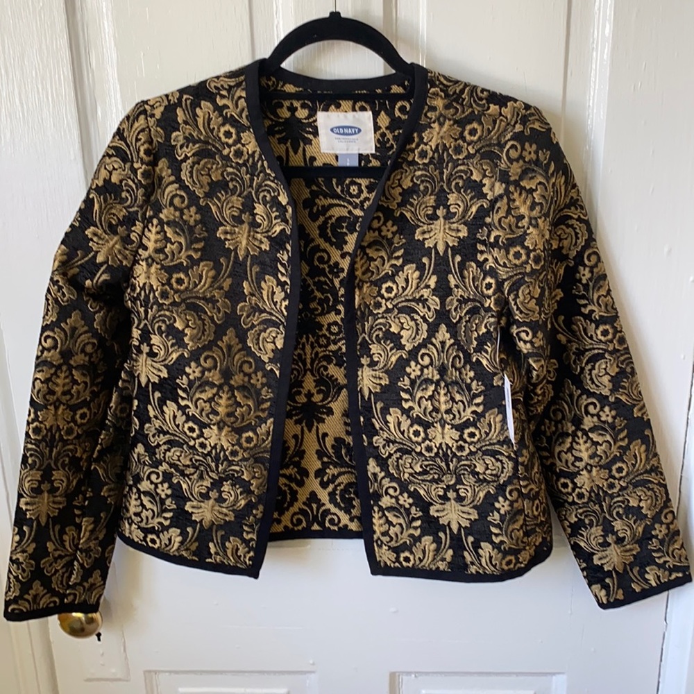 NEW WITH TAGS, Small Black and Gold Blazer